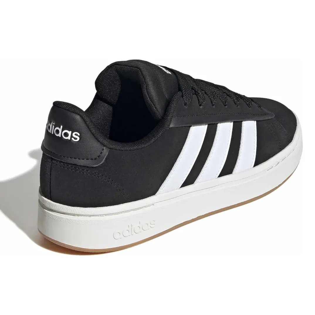 Tênis Adidas Grand Court Alpha Preto Feminino em fundo branco, vista lateral